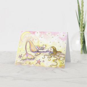 Blanc de ~ de carte de voeux de sirène et de bébé