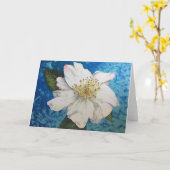 Blanc de la carte de voeux de rose cherokee (7" x (Fleur jaune)