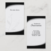 Blanc de noir de carte de visite d'assurance (Devant / Derrière)
