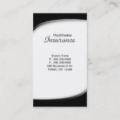 Blanc de noir de carte de visite d'assurance (Dos)