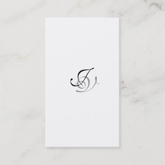 Blanc de noir de monogramme de carte de visite de (Devant)