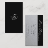 Blanc de noir de monogramme de carte de visite de (Devant / Derrière)
