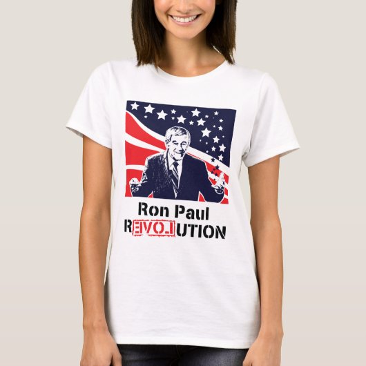 Blanc de T-shirt de révolution de Ron Paul (Devant)