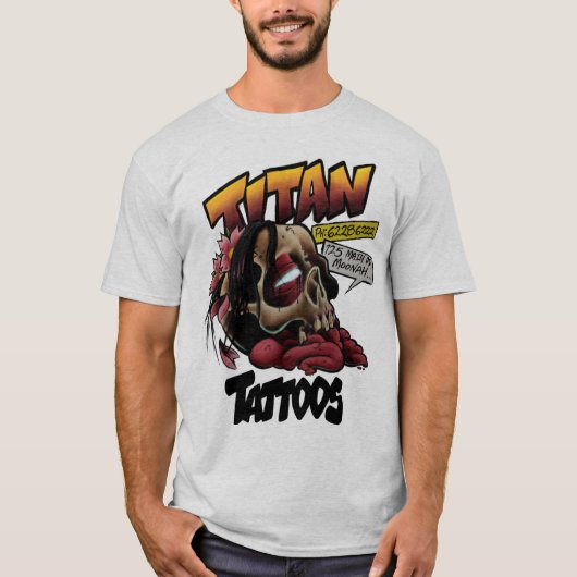 Blanc de T-shirt de titan (Devant)