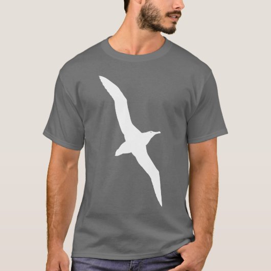 Blanc de T-shirt d'oiseau d'albatros (Devant)