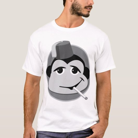 Blanc de tabagisme de T-shirt de singe (Devant)