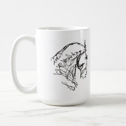 Blanc de tasse de tête de cheval de dressage (Gauche)