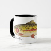 Blanc de tasse de truite arc-en-ciel avec le noir (Devant gauche)