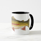 Blanc de tasse de truite arc-en-ciel avec le noir (Devant droit)
