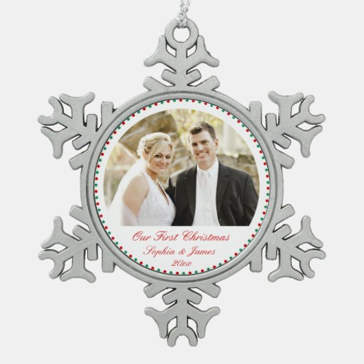 Blanc d'eau Notre premier ornement de Noël (Devant)