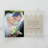 Blanc dentelle Vintage mariage Merci photo violet (Intérieur)