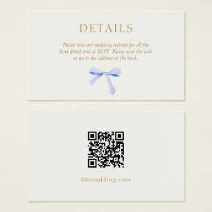 Blanc   Détails du Mariage de ruban bleu Code QR