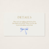 Blanc | Détails du Mariage de ruban bleu Code QR (Devant)