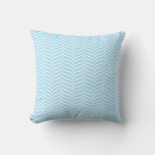 Blanc doux "V-Rayures" sur un oreiller bleu doux