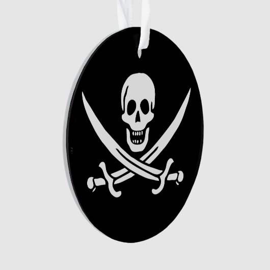 Blanc, Drapeau Pirate Calico Jack, Crâne & Cutlass (devant)