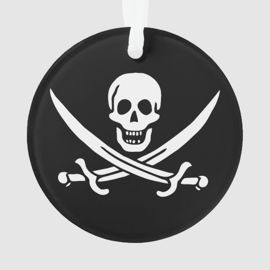 Blanc, Drapeau Pirate Calico Jack, Crâne & Cutlass (dos)