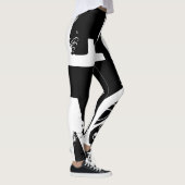Blanc drôle Legging de noir de lettre d'alphabet (Droite)