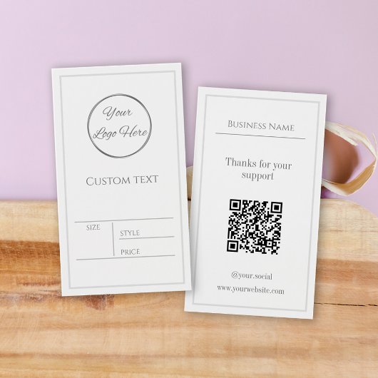 Blanc élégant avec logo marque de prix du produit