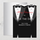 Blanc Enregistrer La Date Cartes De Noël Gay Maria (Devant / Derrière)