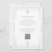 Blanc et Bleu Poussiéreux | Code QR Invitation de (Dos)