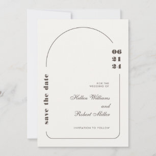Blanc et Brown Faire-part de mariage simple