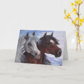 BLANC et carte de note de CHEVAL de BAIE (Fleur jaune)