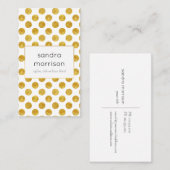 blanc et carte de visite pointillé par or (Devant / Derrière)