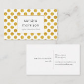 blanc et carte de visite pointillé par or (Devant / Derrière)