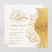 Blanc et cinquantième invitation de fête (Devant / Derrière)