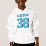 Blanc et football Jersey de sports des enfants |<br><div class="desc">Blanc et conception du Jersey du football de sports des enfants | de turquoise • Sweatshirt de sweat - shirt à capuche de pull d'enfants</div>