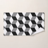 Blanc et gris de noir de motif de cube (Serviette à main)
