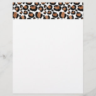 Blanc et guépard de feuille d'or - motif de