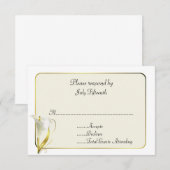 Blanc et ivoire avec Calla Lily Wedding Carte RSVP (Devant / Derrière)