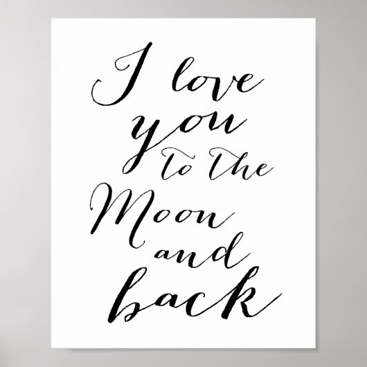 Blanc Et Noir Je T'Aime Poster Matte 8x10 (Devant)