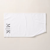 Blanc et noir | Monogramme moderne (Serviette à main)
