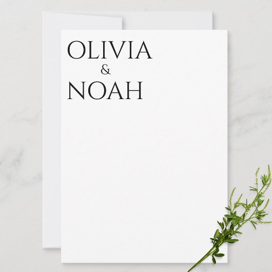 Blanc et noir Nous sommes engagés carte Faire-part