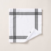Blanc et noir rayé personnalisable avec initiales  (Gant de toilette)