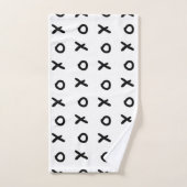 Blanc et noir X O XO X&O's Trendy Cute (Serviette à main)