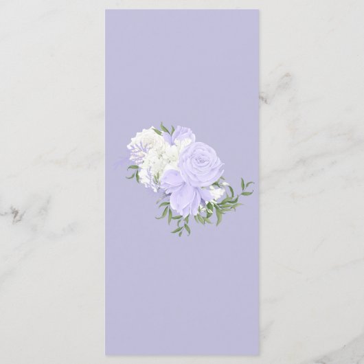 Blanc et périphérique | Menu Mariage (Dos)