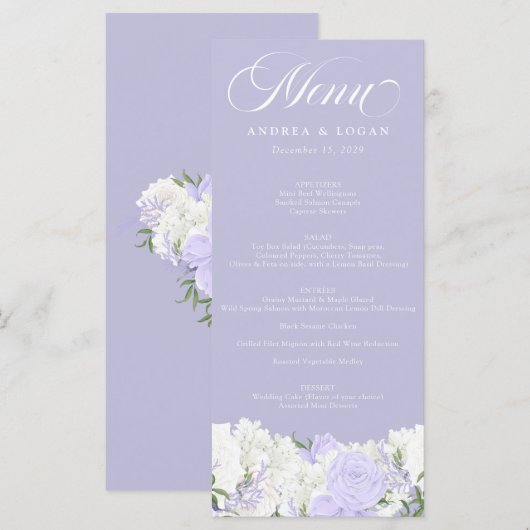 Blanc et périphérique | Menu Mariage (Devant / Derrière)