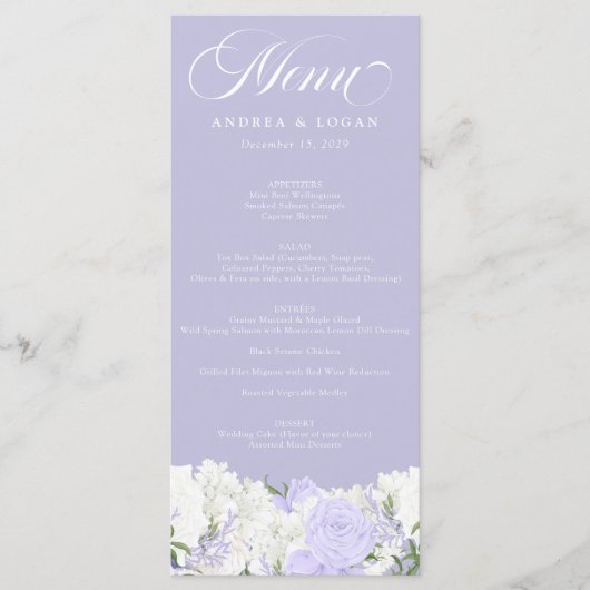 Blanc et périphérique | Menu Mariage (Devant)
