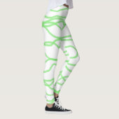Blanc et vert citron vert Squiggly Leggings Abstra (Droite)