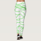 Blanc et vert citron vert Squiggly Leggings Abstra (Dos)