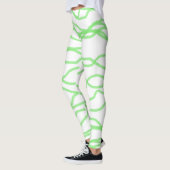 Blanc et vert citron vert Squiggly Leggings Abstra (Gauche)