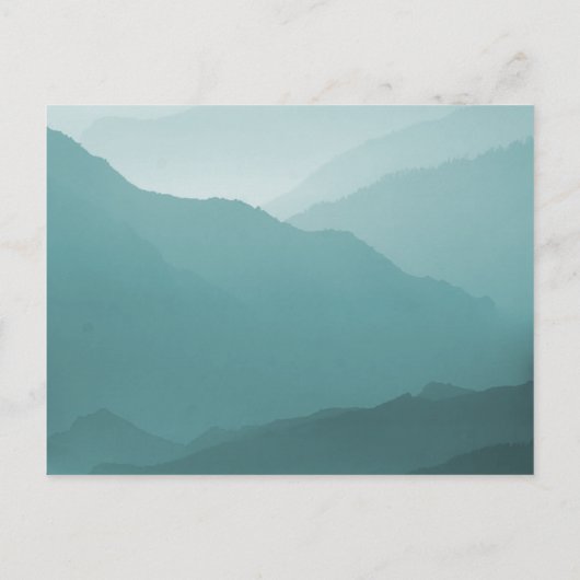 Blanc faire-part de mariage Sur Misty SeaBlue (Dos)