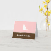 Blanc fait sur commande de carte de note de chat (Fleur jaune)