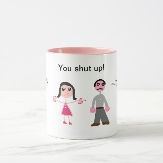 Blanc fait sur commande de rose d'humour de tasse (Centre)