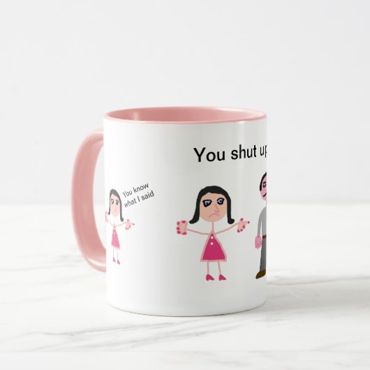 Blanc fait sur commande de rose d'humour de tasse (Devant gauche)