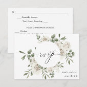 Blanc Fleurs & Eucalyptus avec RSVP repas 4 (Devant / Derrière)