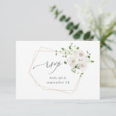 Blanc Floral avec RSVP de repas (Debout devant)